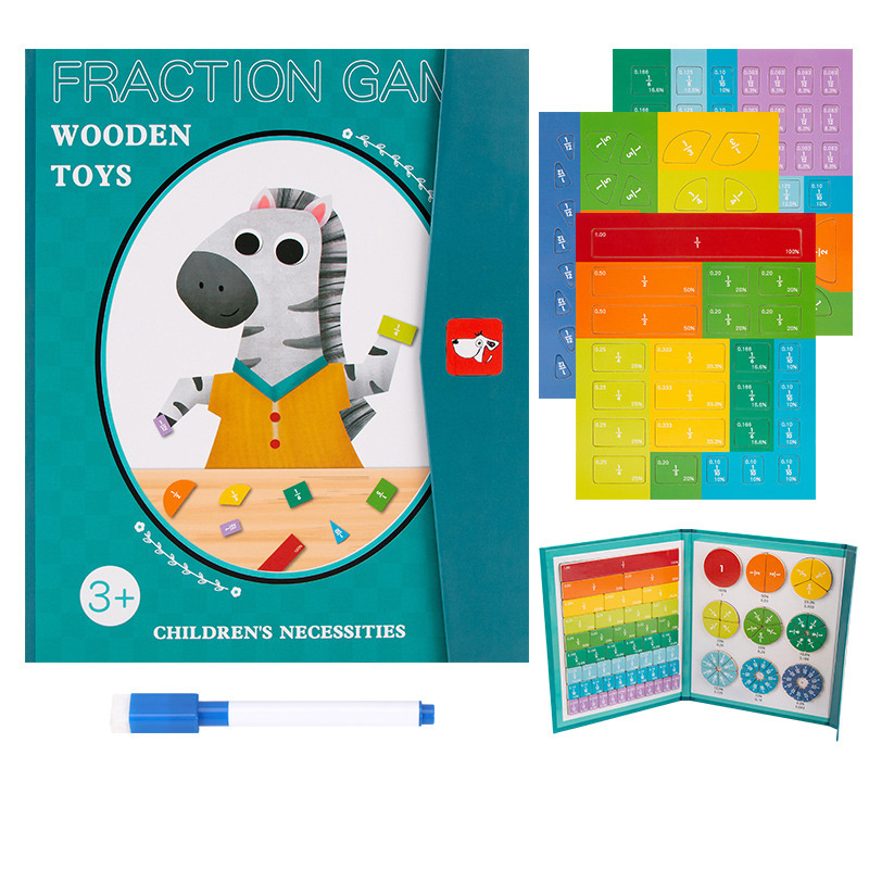 TS Multicolor Fraction Learning Math Educational Toys Arithmetic Rainbow Intelligence Developing Supplies for Kids Children