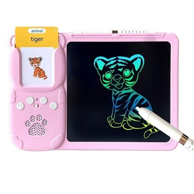 Sight Voice Portable Intelligent Doodle Plug-in LCD Painting Board Flash Card Early Education Machine Learning Language Kids Toy