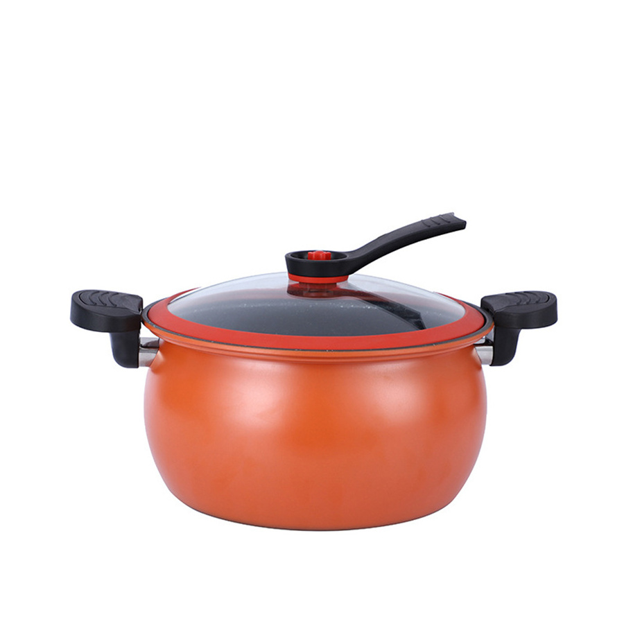 TS Chinese Professional Product Unique Safety Glass Lid Heavy Duty Nonstick Pan Meat Pressure Cookers For Kitchen