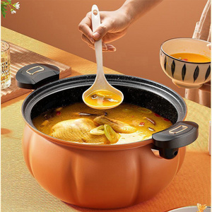 TS Orange New Kitchen Cookware Product Cast Iron Non-stick Stew Soup Pot Gas Pumpkin Shape Micro Pressure Cooker