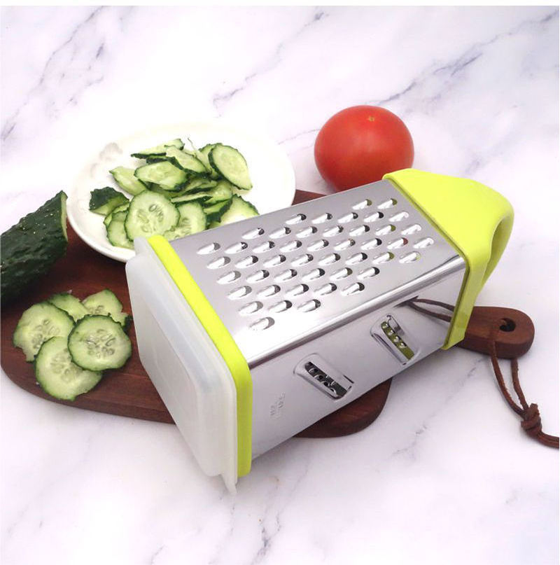 TS Hot Sale Stainless Steel 4 Sides Box Grater With Container Multifunctional Box Grater Cheese Zester Kitchen Tools