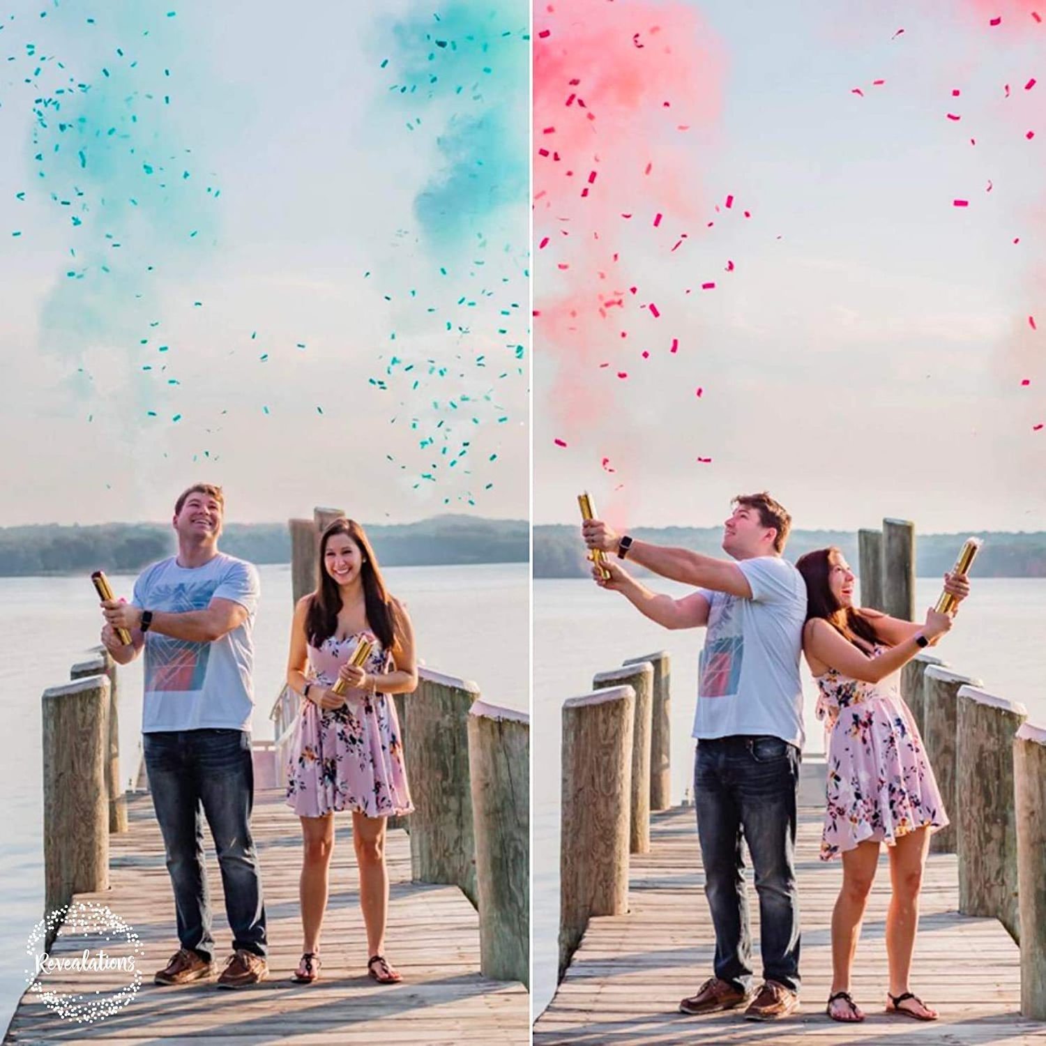 TS Popper Smoke Launcher Sticks 100% Biodegradable Confetti Powder Cannons Gender Reveal Party Supplies