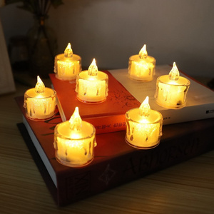 TS Transparent Shell LED Tea Light Candles Battery-Powered Unscented LED Tealight Candles Candles Tea light