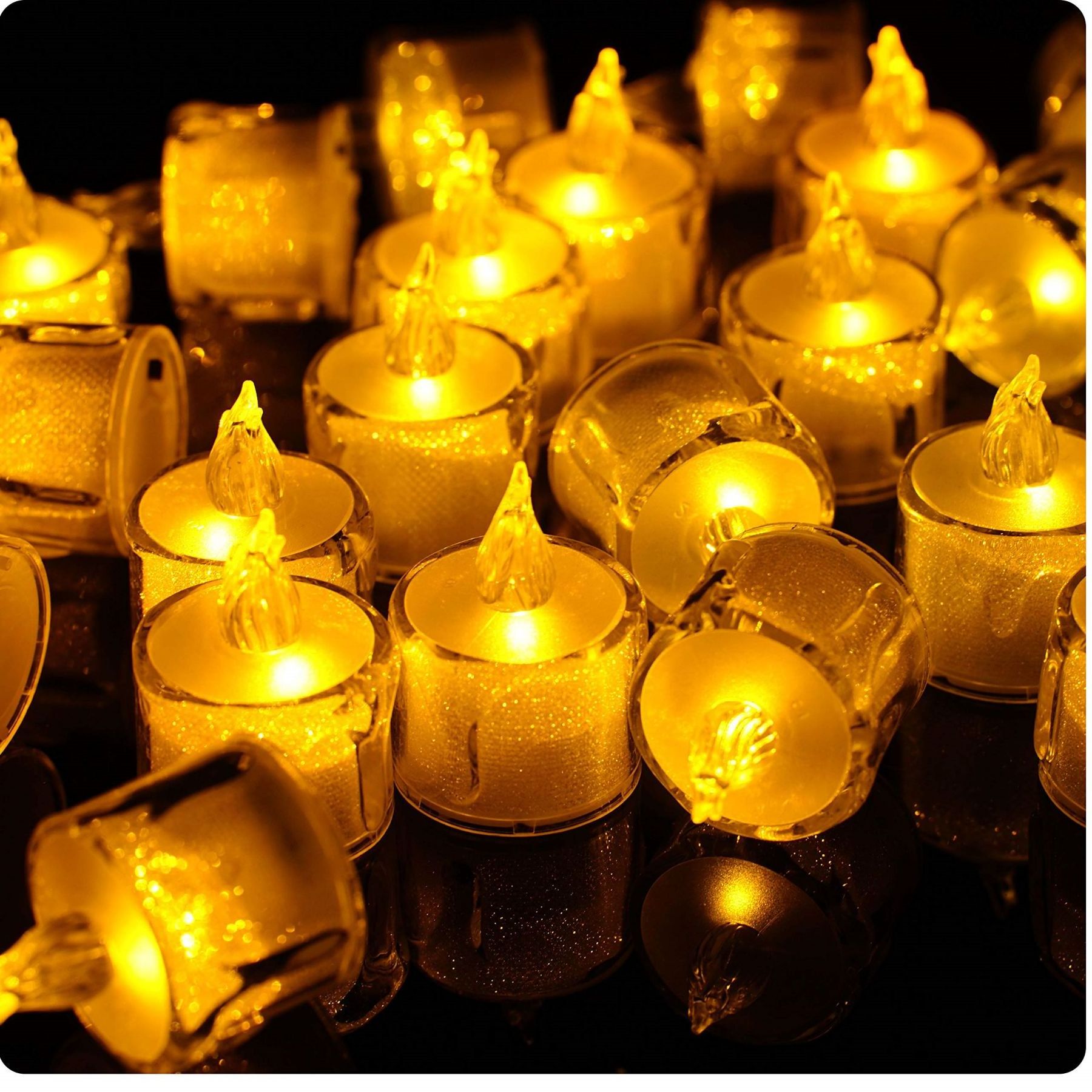 TS Transparent Shell LED Tea Light Candles Battery-Powered Unscented LED Tealight Candles Candles Tea light