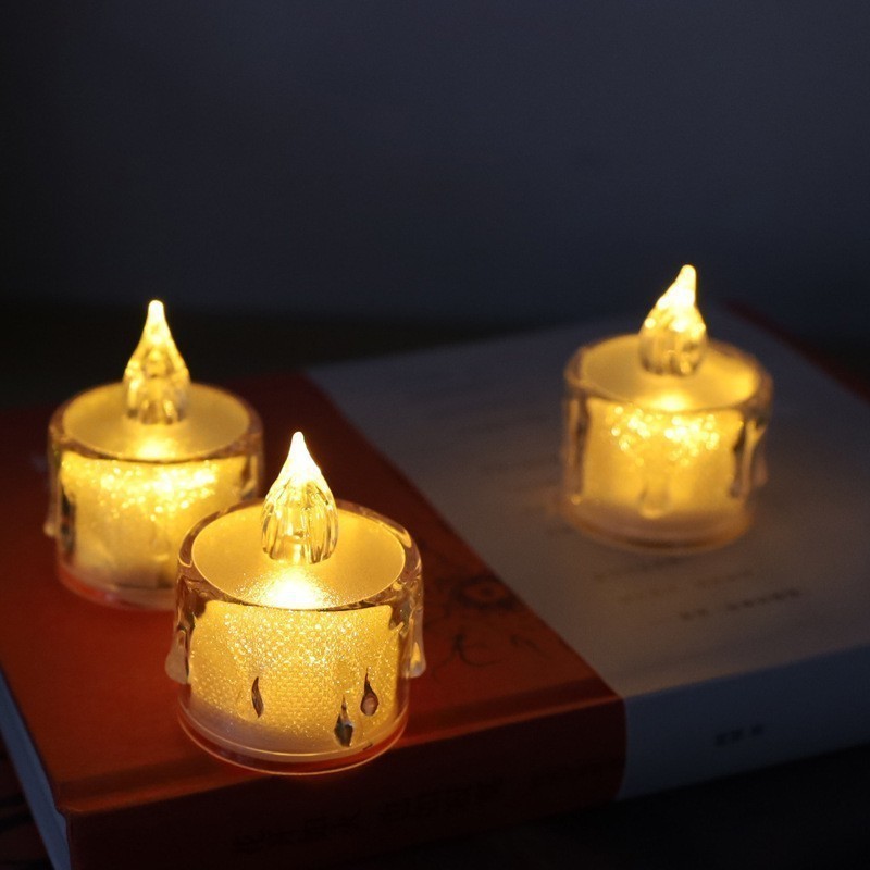 TS Transparent Shell LED Tea Light Candles Battery-Powered Unscented LED Tealight Candles Candles Tea light