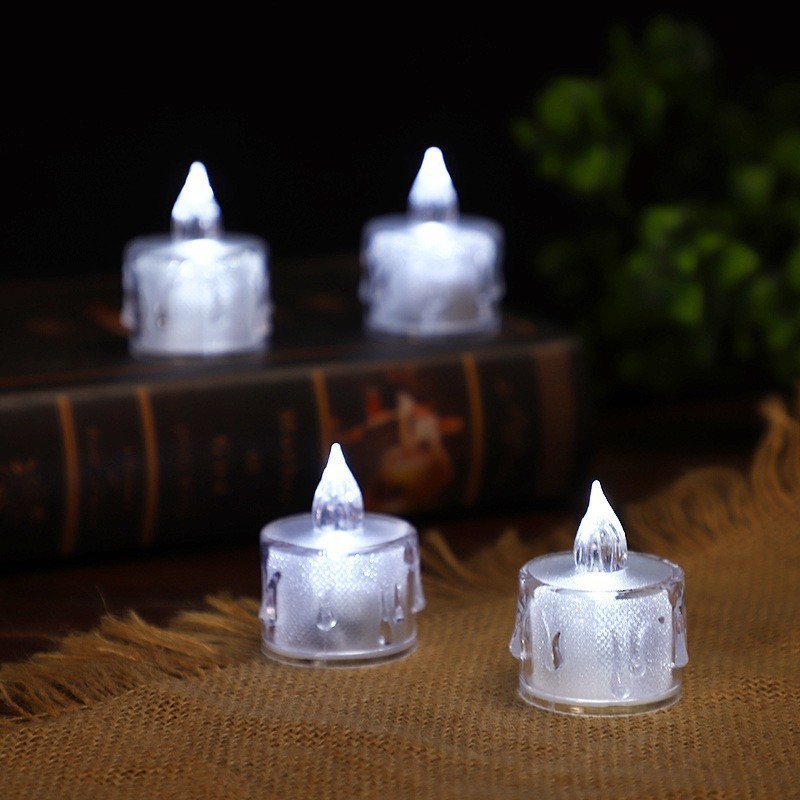 TS Transparent Shell LED Tea Light Candles Battery-Powered Unscented LED Tealight Candles Candles Tea light