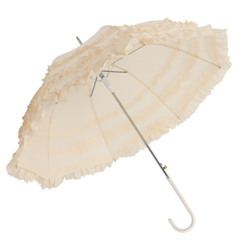 TS Paraguas parapluie Elegant lady white wedding umbrella Parasol with frill lace, decorative umbrella for wedding decoration