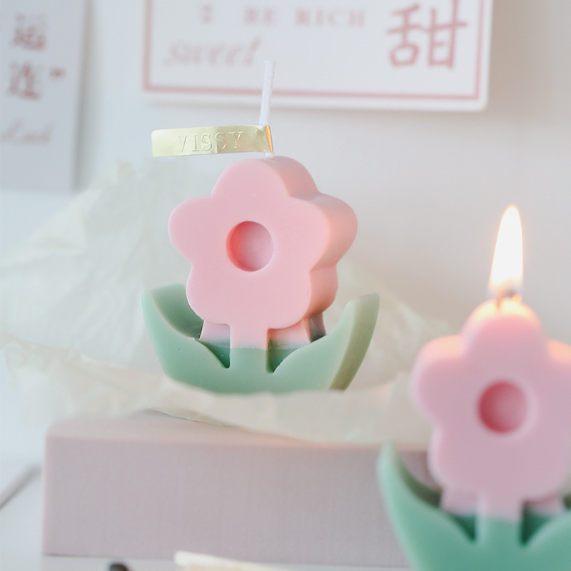 Flower Shaped Scented Candle Paraffin Soy Funky Scented Candle for Gift Wedding Party