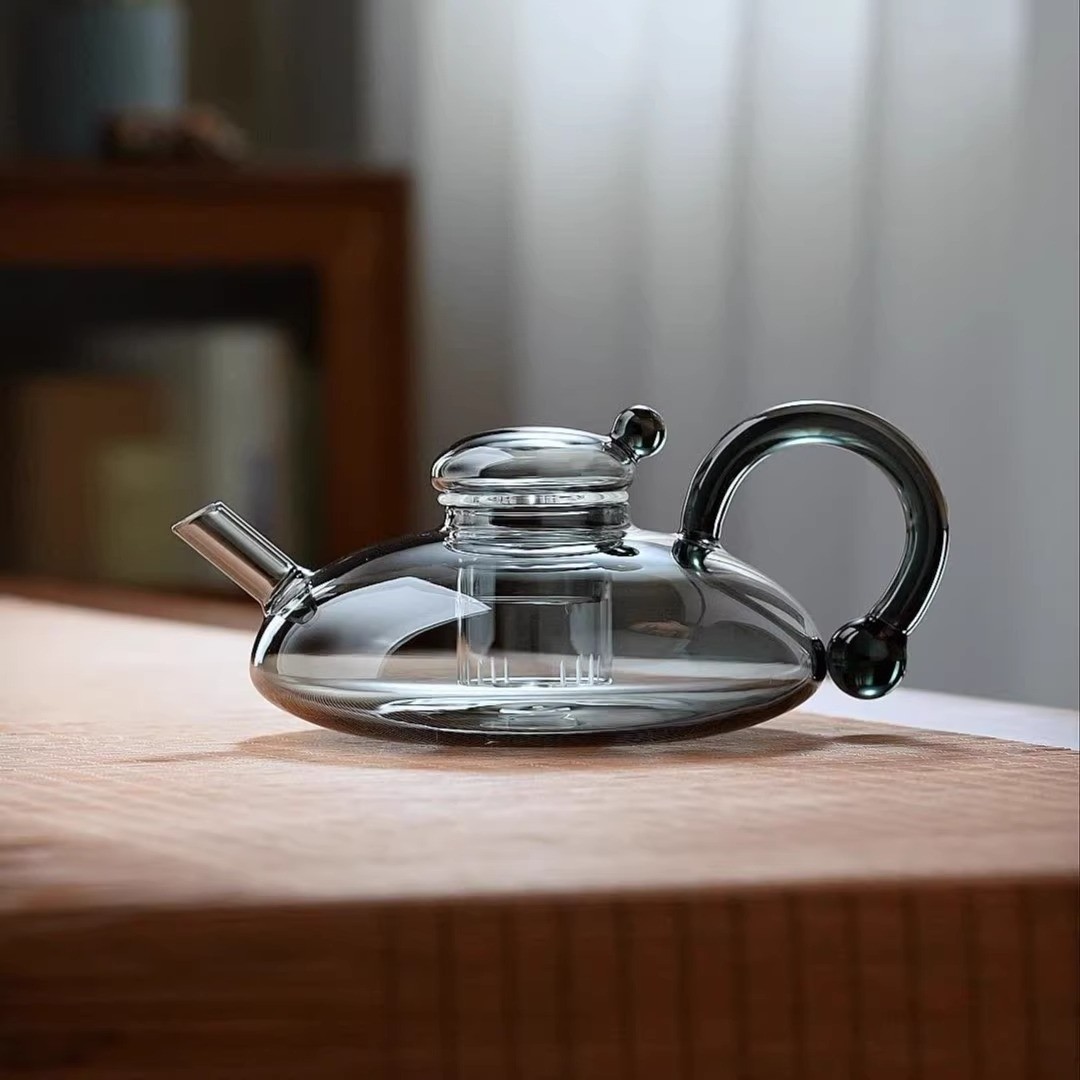 High-temperature glass teapot tea-making device scented tea water separation electric ceramic stove light luxury tea set