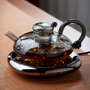 High-temperature glass teapot tea-making device scented tea water separation electric ceramic stove light luxury tea set