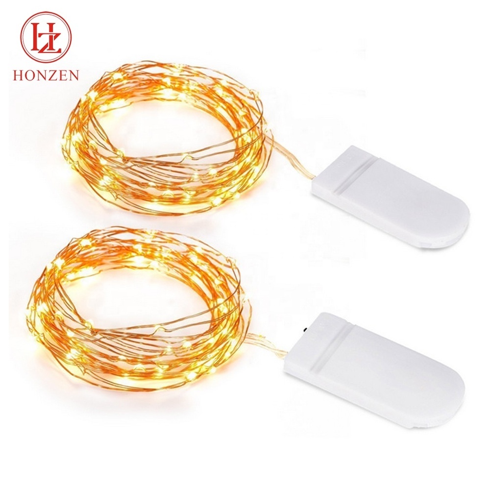 2M 20Leds Custom Motion Sensor Activated Small CR2032 Battery Operated Mini Copper Wire Led Fairy String Lights For Decoration