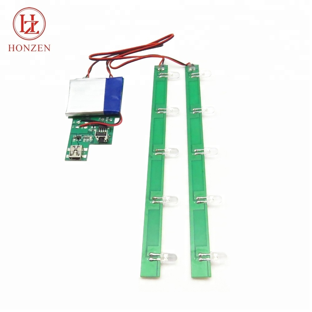 Hot sale mini USB 3.7v rechargeable battery operated 5mm bulb small led flashing light module for toys