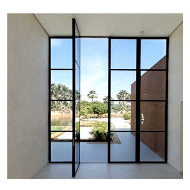 High quality Competitive Price Wrought Iron Glass Entry Door Design for Home