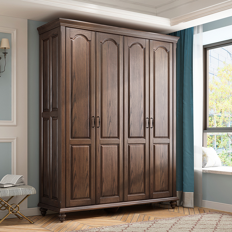 CBMmart Brown Bedroom Furniture Factory Price Solid Wood Armoire Wardrobe  Closet for Bedroom