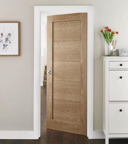 CBMmart Building Construction Design White Oak Plank Wood Shaker Solid Core Interior Door Prehung