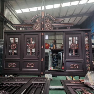 Royal latest designs metal wrought iron gate industrial swing doors auto main entrance aluminum gate