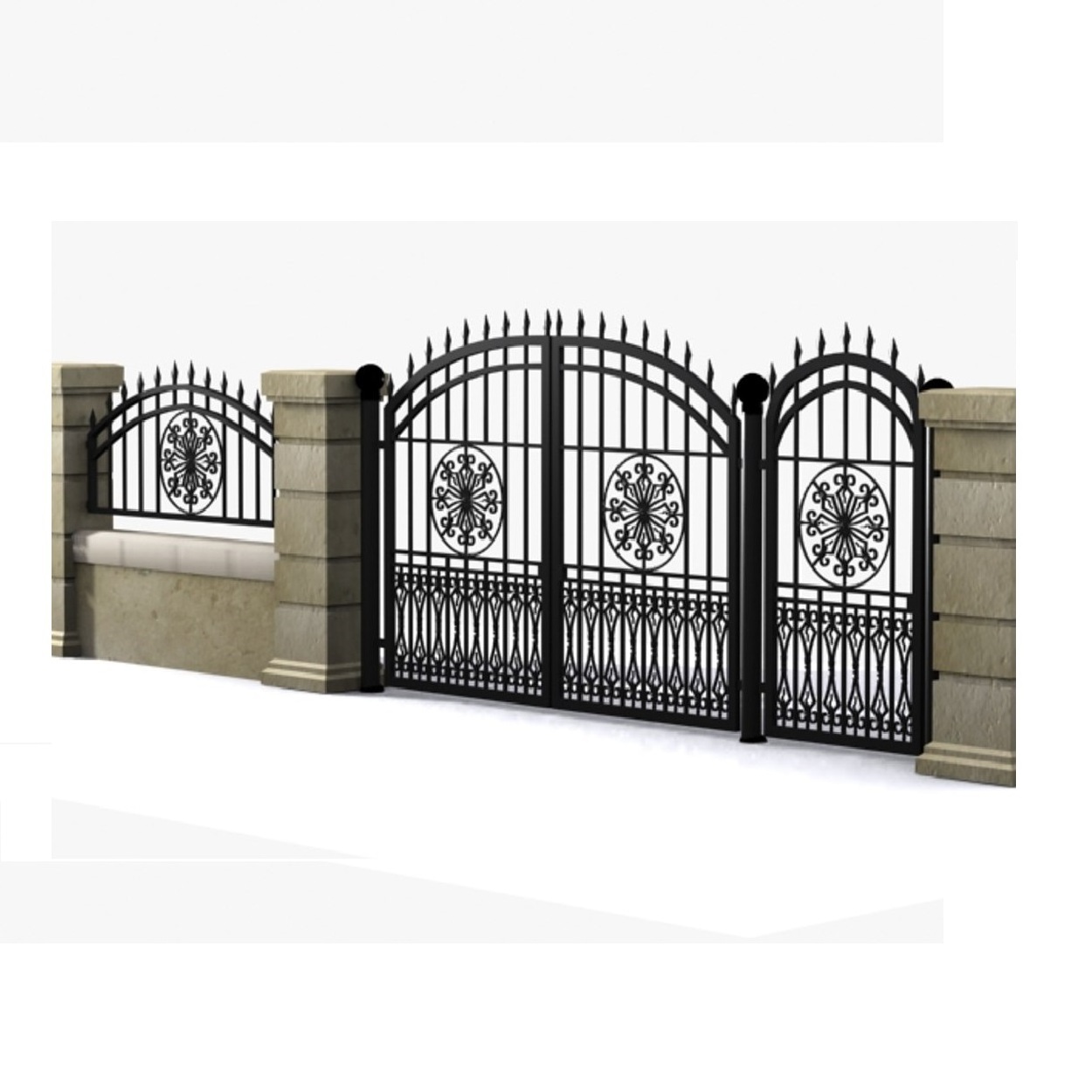 CBMmart good price main gate designs wrought iron gates fencing panel door modern automatic metal gates