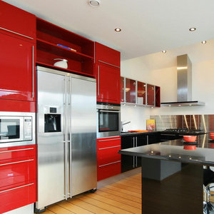 Red color high gloss kitchen cabinet doors/customized kitchen cabinet door designs