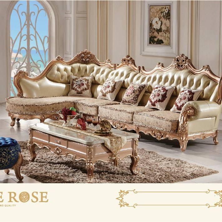 French wooden carved sofa set classic luxury living room furniture