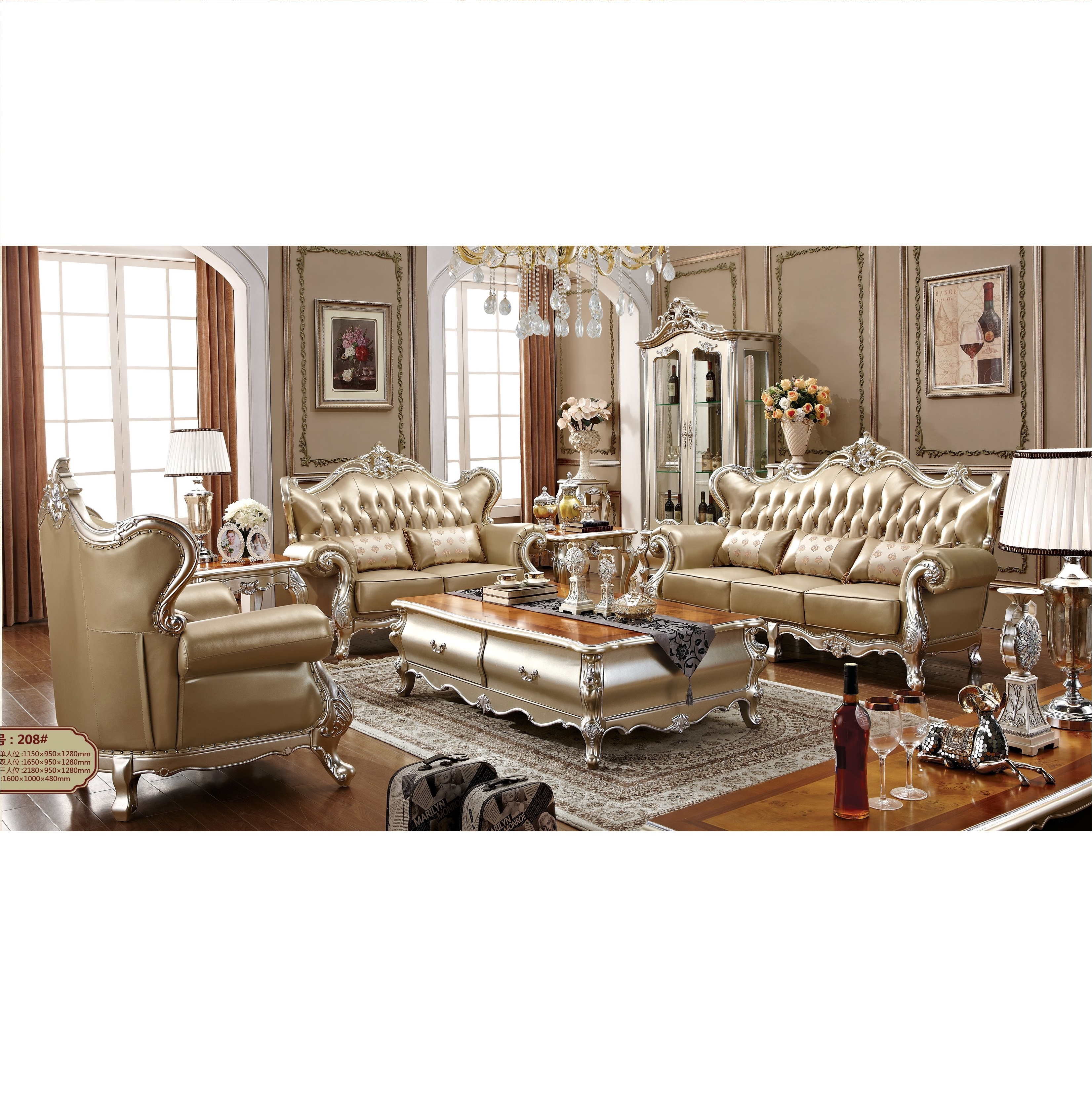 Antique royal luxury living room furniture living room sofas