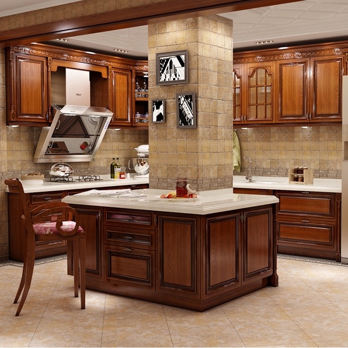 CBMMART Hot Selling Kitchen Cabinet Solid Wood Kitchen cabinet