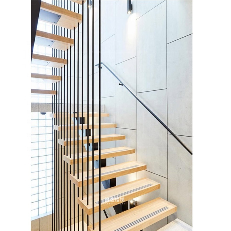 Prefabricated Stairs Outdoor Steps s.s304 Handrails Glass Railing Straight Staircase Design