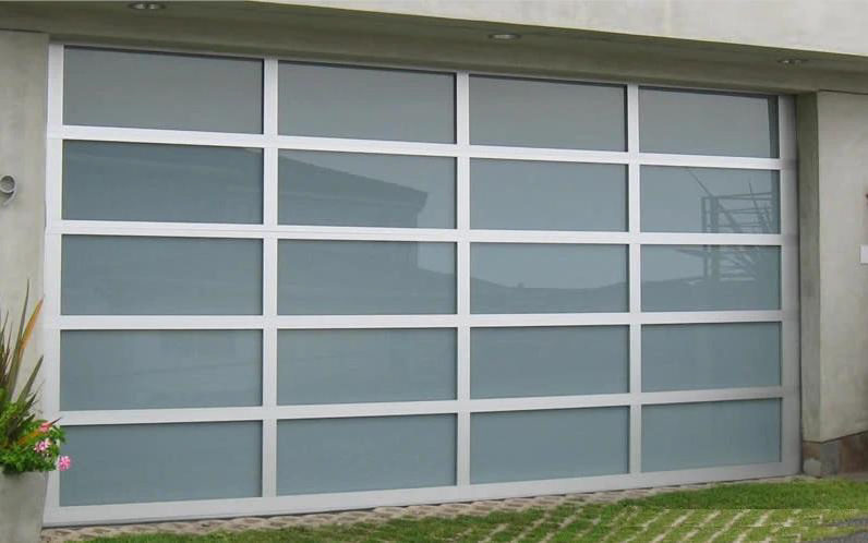 CBMmart Residential Modern Cheap Electric Insulated Black Sectional Full View Mirrored Frameless Glass Garage Door