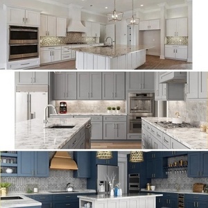 European and American style simple kitchen cabinets sets solid wood