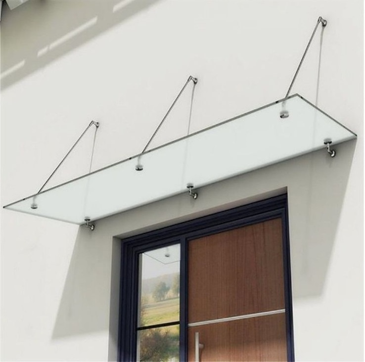 CBMMART entry door glass canopy platform awning rain shed system stainless steel cover canopy