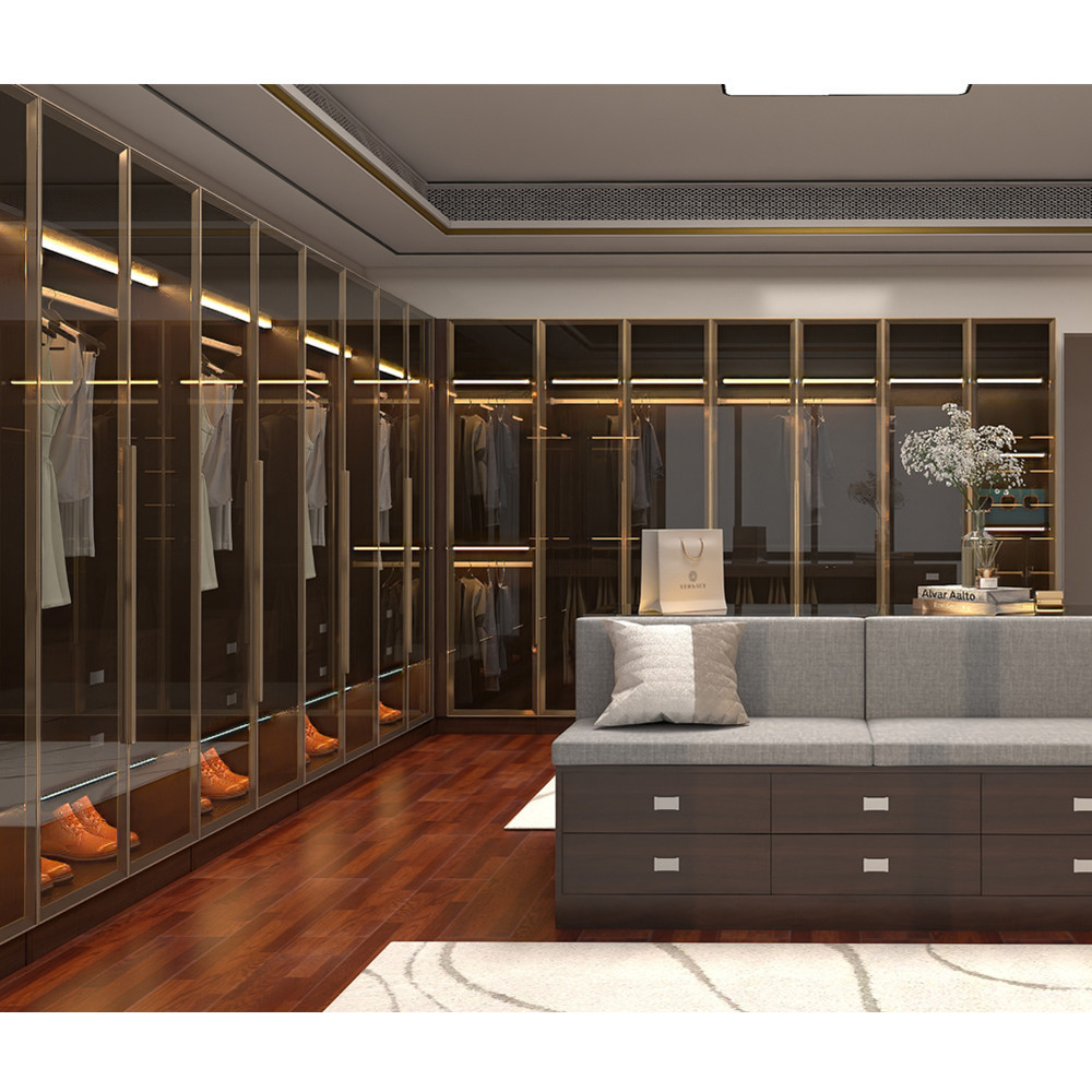 CBMmart Customized Bedroom Cloth Closet Design Modern Mirror Door Wardrobes Luxury Walk in Closet