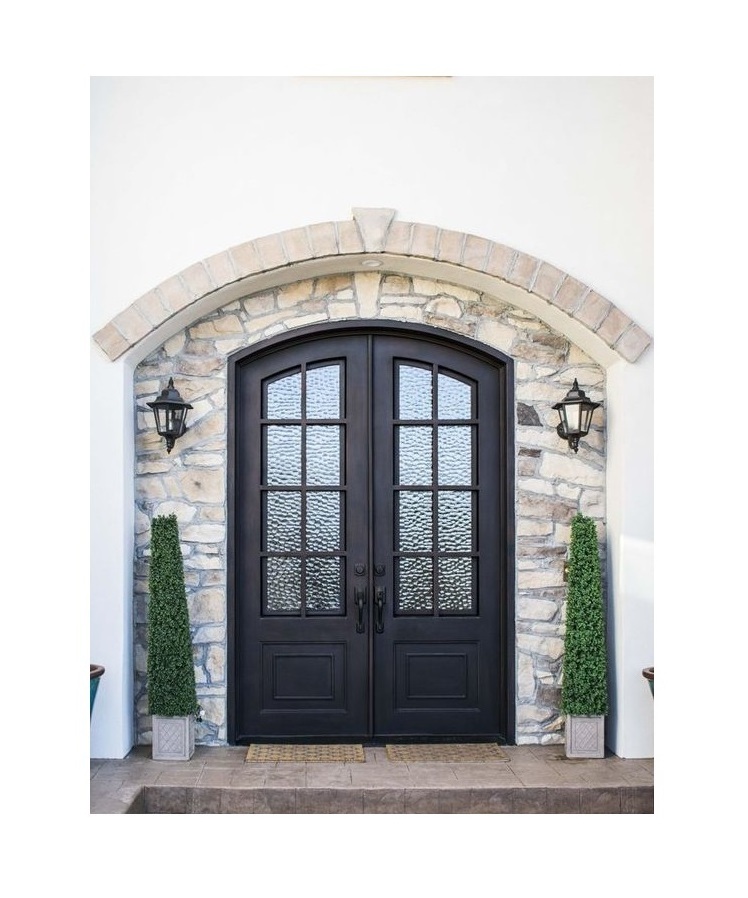 CBMMART Modern New Grill Latest Design Cast Iron Doors Double Front Entrance Wrought Iron Door