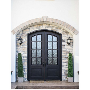 CBMMART Modern New Grill Latest Design Cast Iron Doors Double Front Entrance Wrought Iron Door