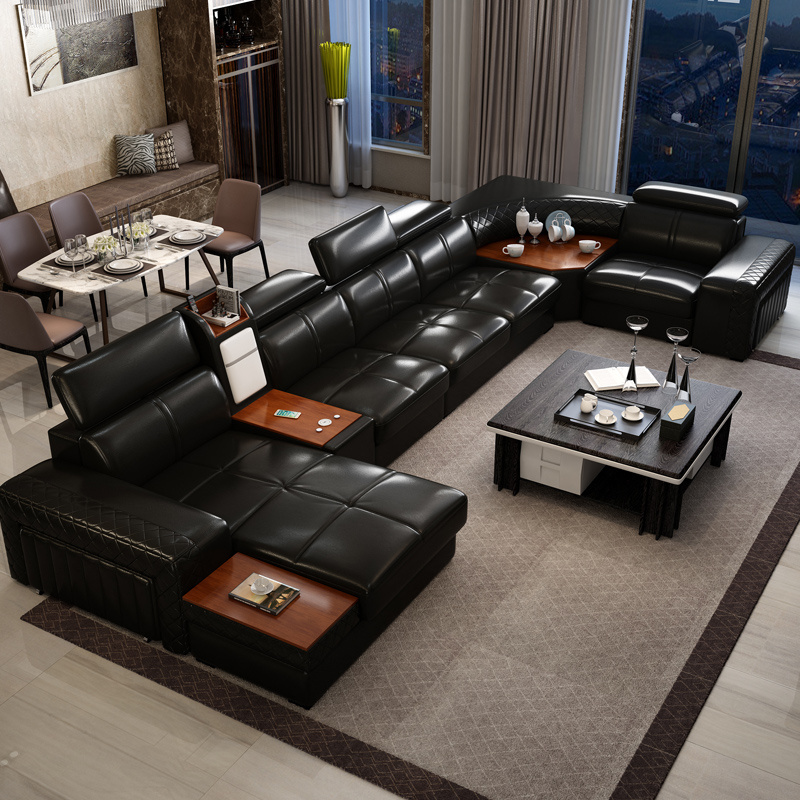 New arrival living room sofas living room furniture with Seat cushion heating and mini fridge