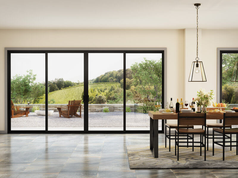 Black Thermal Break Insulation Aluminum Patio Sliding exterior door Bifold Low E Glass others doors patio doors