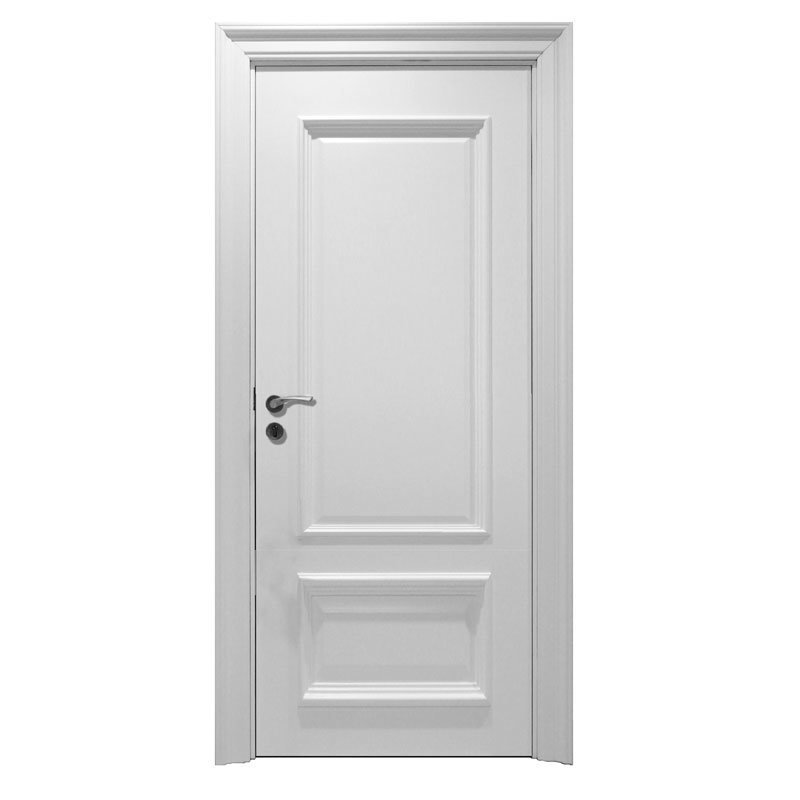 Standard white wooden frame frosted glass toilet door