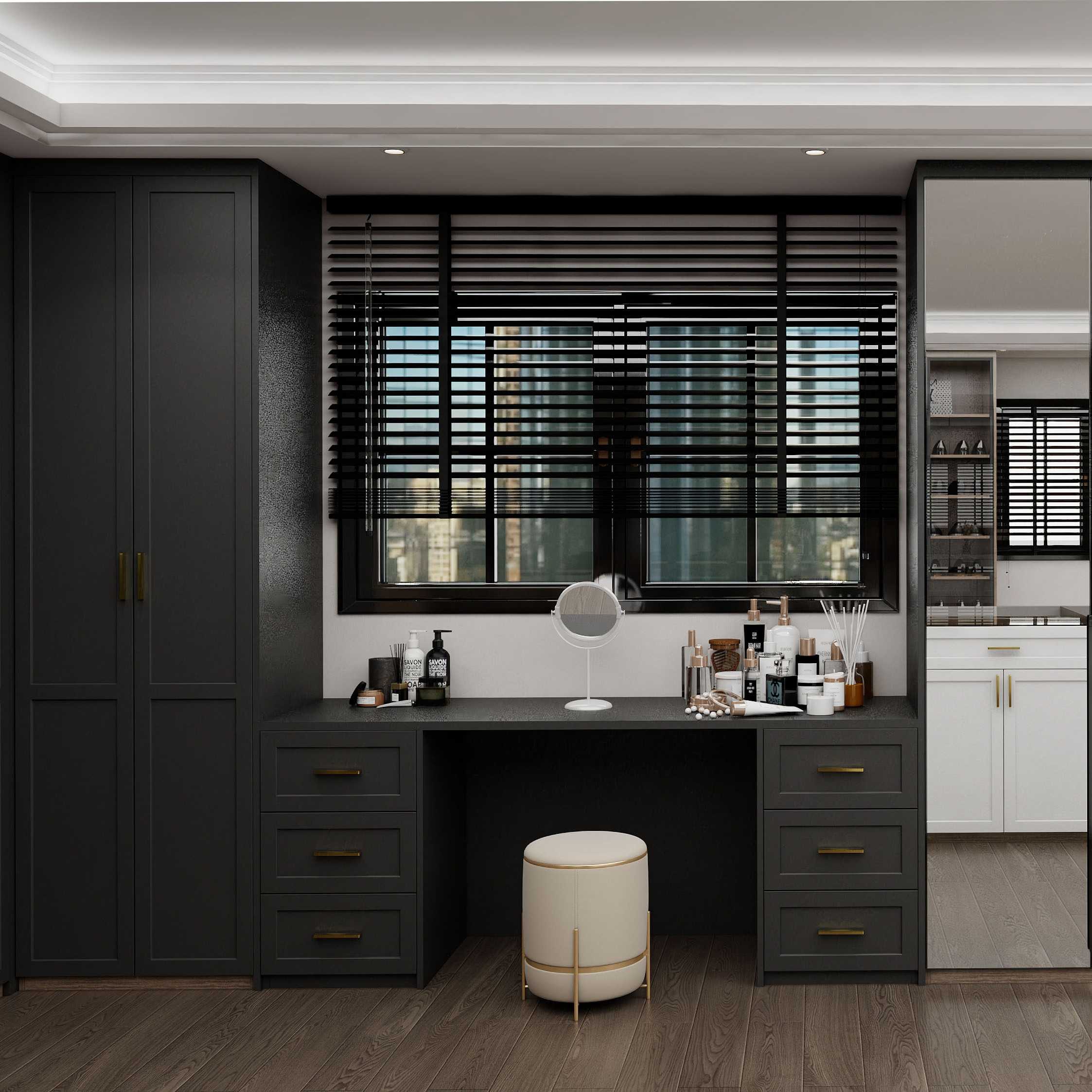 Interior Design Wardrobe Cabinet Apartments Bedroom Walk-in Closet Cabinet Clothes Wardrobe With Island