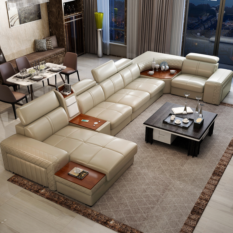 New arrival living room sofas living room furniture with Seat cushion heating and mini fridge