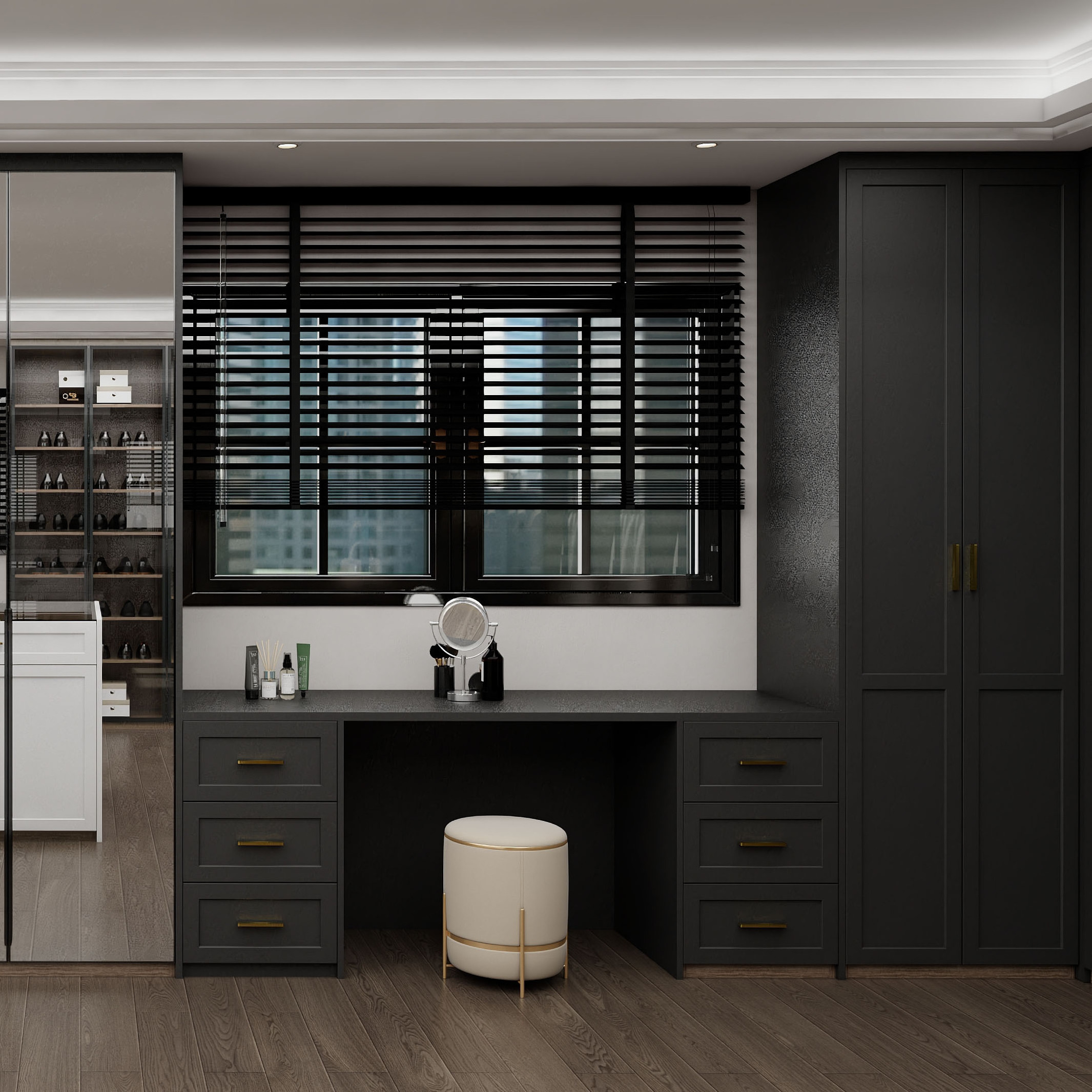 Interior Design Wardrobe Cabinet Apartments Bedroom Walk-in Closet Cabinet Clothes Wardrobe With Island