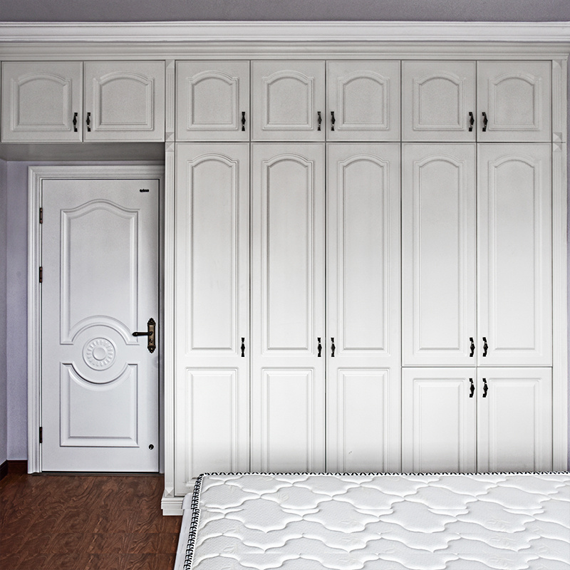 White Wardrobe Closet Sliding Doors Design for Bedrooms