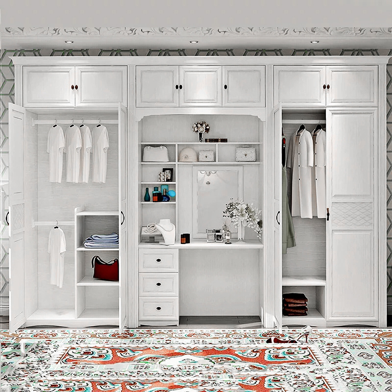 White Wardrobe Closet Sliding Doors Design for Bedrooms