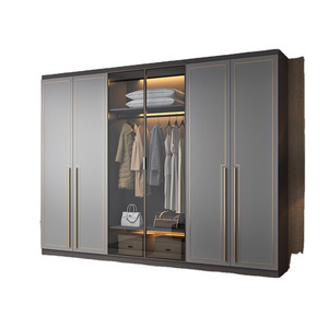 Hot sales customized modern wardrobe open closet glass door wooden wardrobes