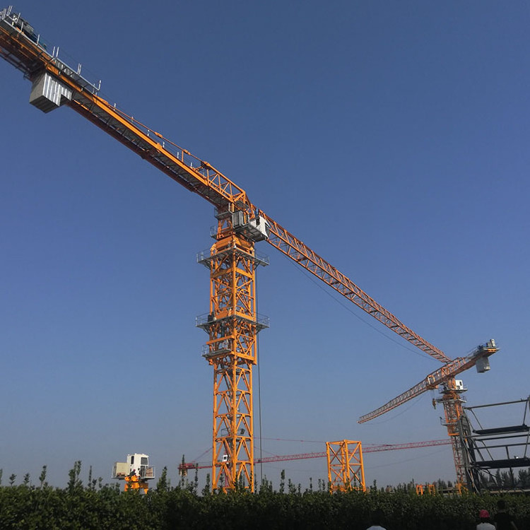 70m Height 8t Flat-Top Tower Crane Model Carbon Brush For Tower Crane Material Hoist Box Counter Weight Wheel Tower Crane