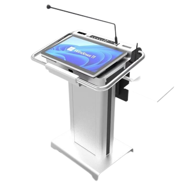 Dual motors height-adjustable Aluminum Lectern/Conference speech platform Interactive LCD Computer Table electric lifting Podium