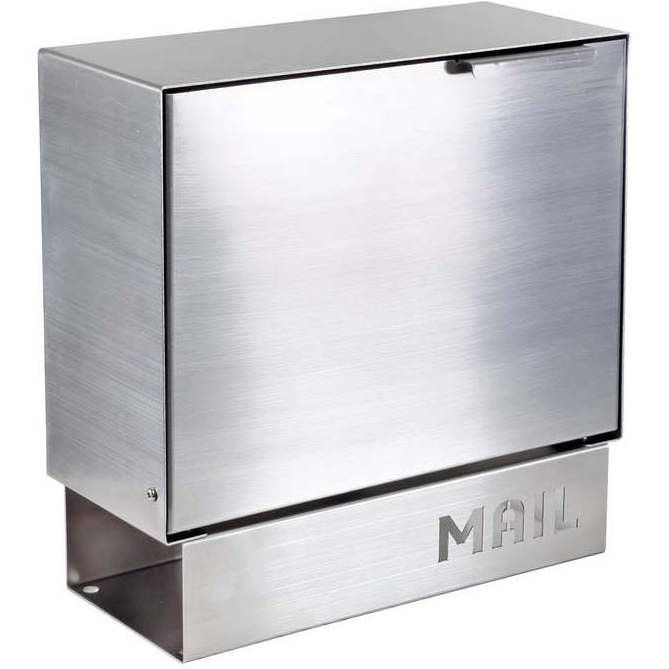 Stainless Steel Wall Mount Mailbox with Newspaper Holder; Room-saving Drop Box with 2 Storage Spaces