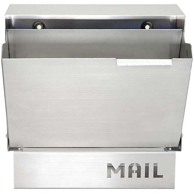 Stainless Steel Wall Mount Mailbox with Newspaper Holder; Room-saving Drop Box with 2 Storage Spaces