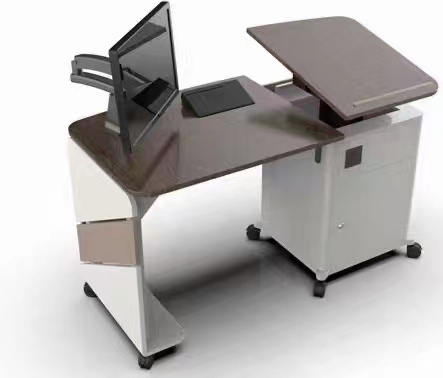 Teachers cart AV presentation table with wheels electric height adjustable desk classroom computer cabinet