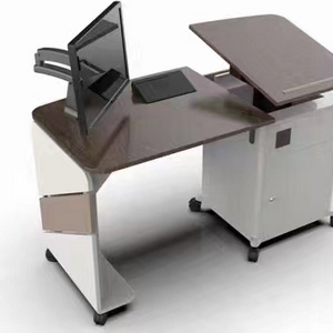 Teachers cart AV presentation table with wheels electric height adjustable desk classroom computer cabinet