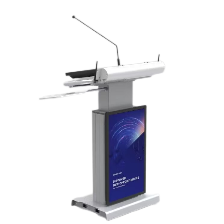 Dual motors height-adjustable Aluminum Lectern/Conference speech platform Interactive LCD Computer Table electric lifting Podium