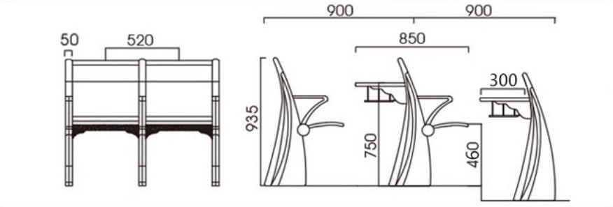 Auditorium chair, large meeting room chair, lecture theatre chair school table desk chair