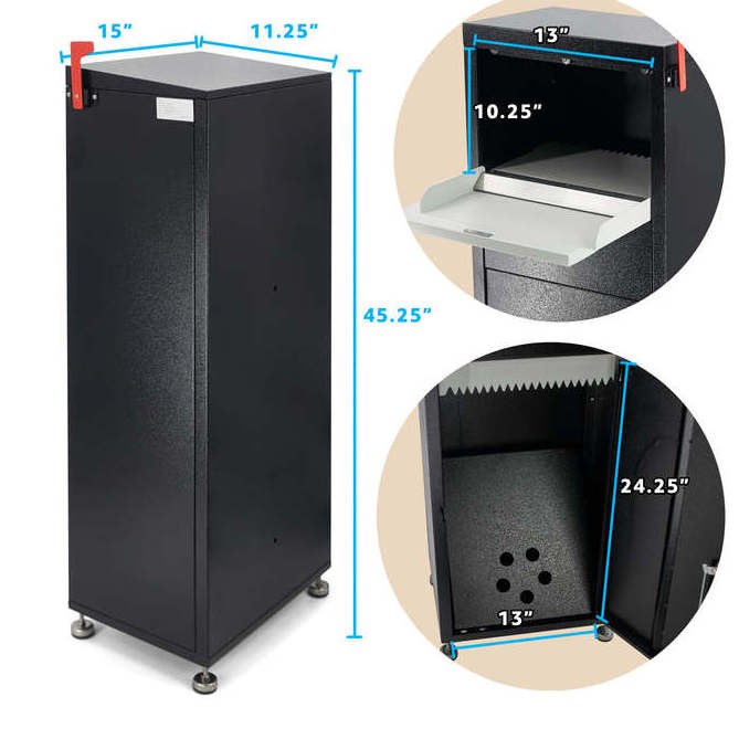 Smart Parcel Box with Lock for Non-contact Delivery of Packages, Wall Mount or Ground Style Drop Box Mailbox